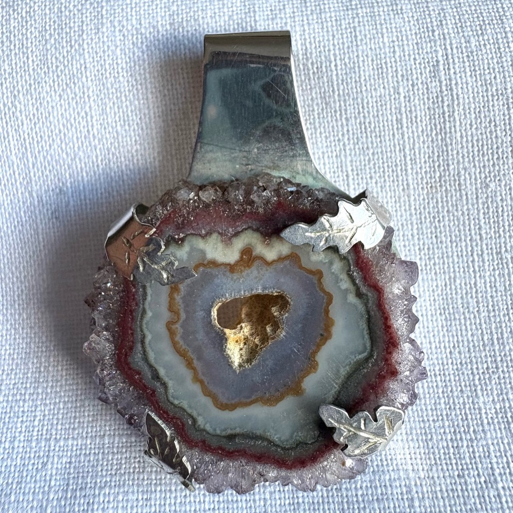 Sterling Silver Geode Pendant